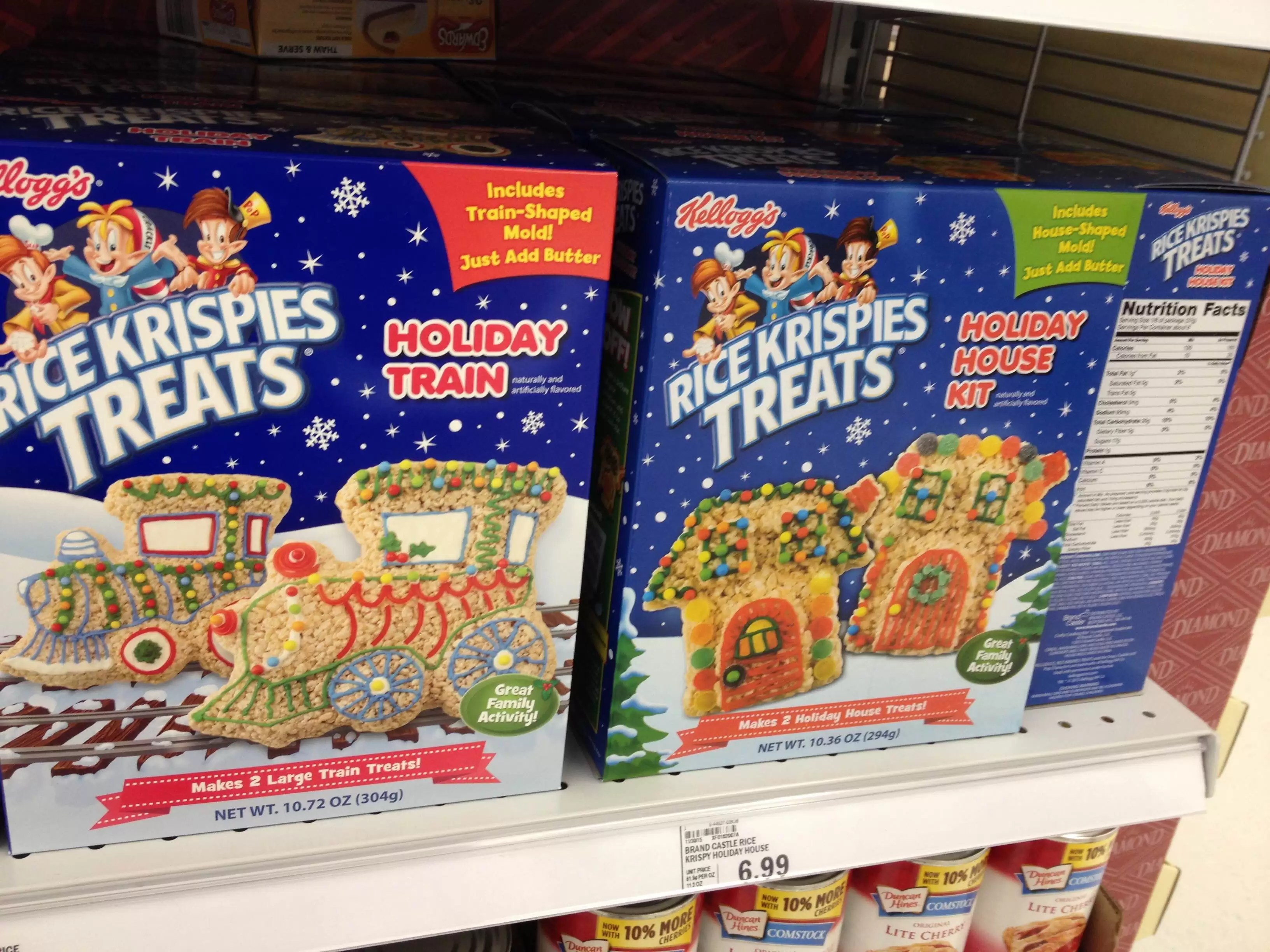 Spooned & Spotted Rice Krispies Treats Holiday Train and Holiday House