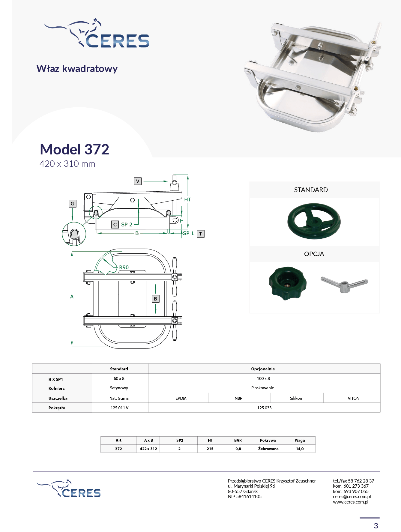 Model 372 420 x 310 mm 0,8 Bar