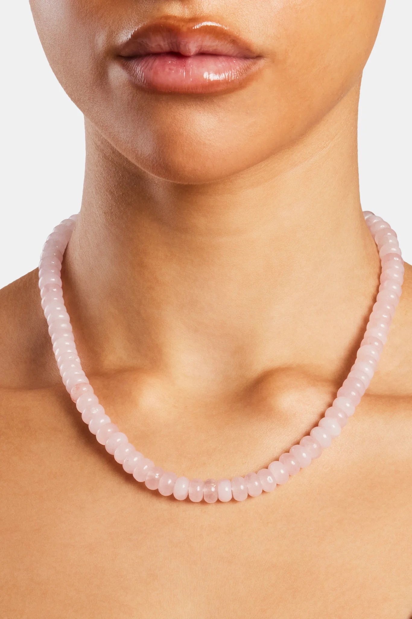 Rose Quartz Bead Necklace White 8mm Womens Necklaces Shop Bead