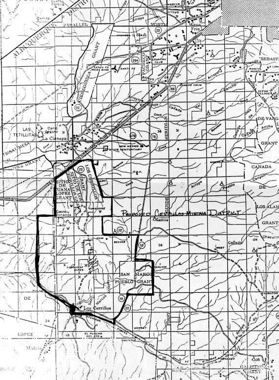 Cerrillos New Mexico Map History of the Cerrillos Mining District Cerrillos Hills