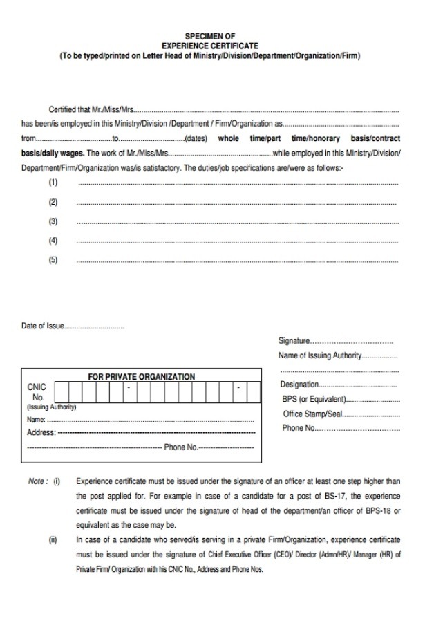 This letter certifies the time spent by the employee in that organization and his conduct during the job. 10 Experience Certificate Formats Free Word Pdf Samples