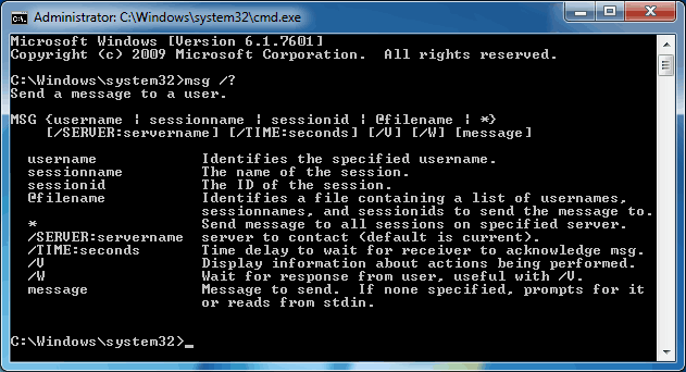 Msg command how to, how to send messages via msg command