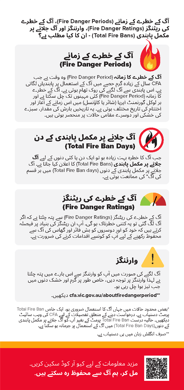 Urdu اُردُو Fire Safety Resources CFA (Country Fire Authority)