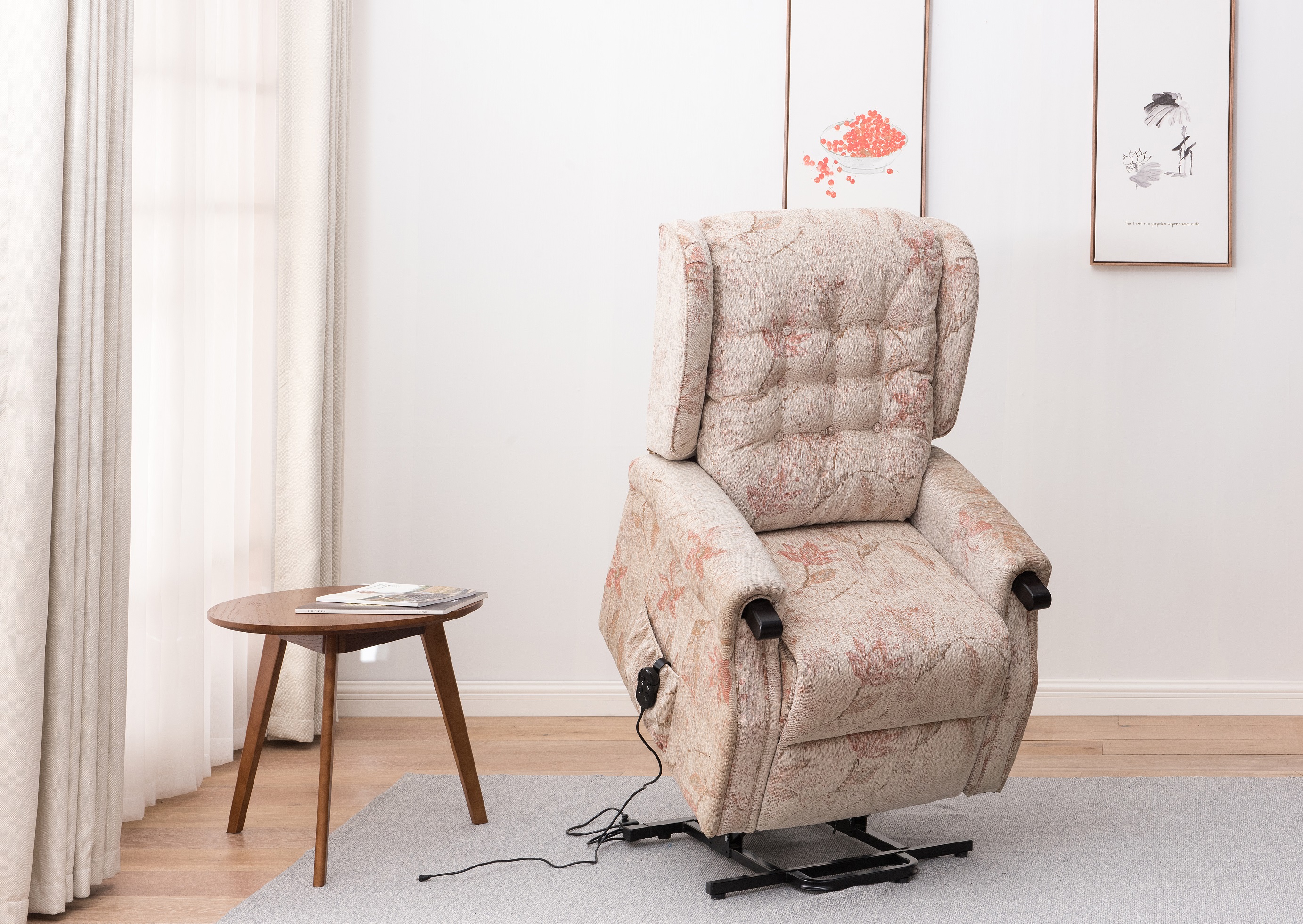 Chester Tilt, Lift and recline Chair Floral CFD Sofas Ltd