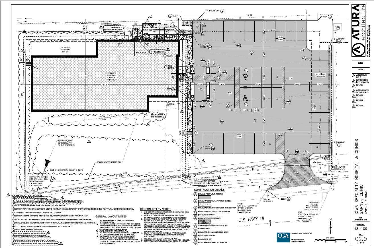 Iowa Specialty Clinic New Construction Garner, Iowa Clapsaddle