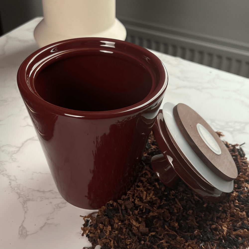 Savinelli Airtight Humidor Tobacco Storing Jar Burgundy