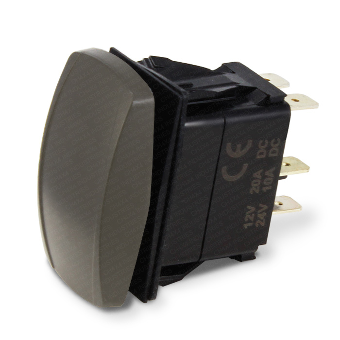 CH4x4 Gray Series Rocker Switch Winch Power Symbol