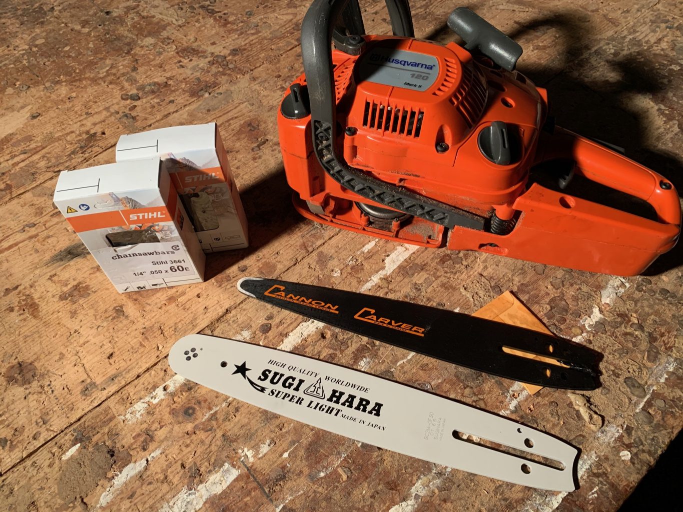 H120 Husqvarna 120 Mk II 1/4 Pitch Drive Sprocket Fitted + 12" Cannon