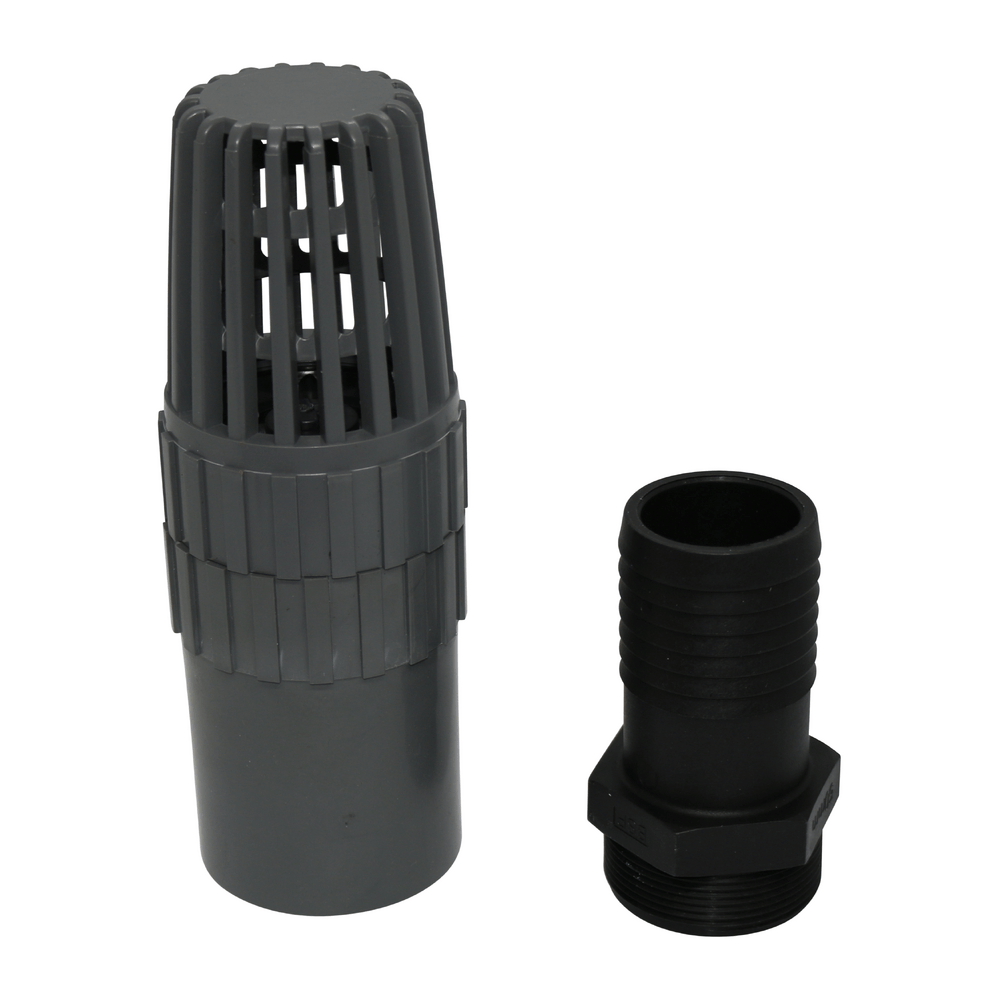 2" Poly Foot Valve and Strainer with Barb Water Pump Hose Suction