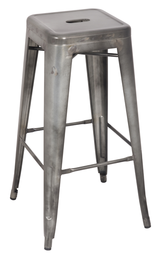Galvanized Steel Backless Barstool, Hudson Collection Chairs Direct