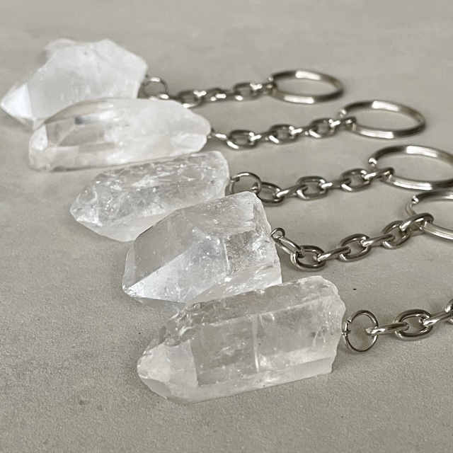 Keyrings Clear Quartz Crystals Chakra Wholesale