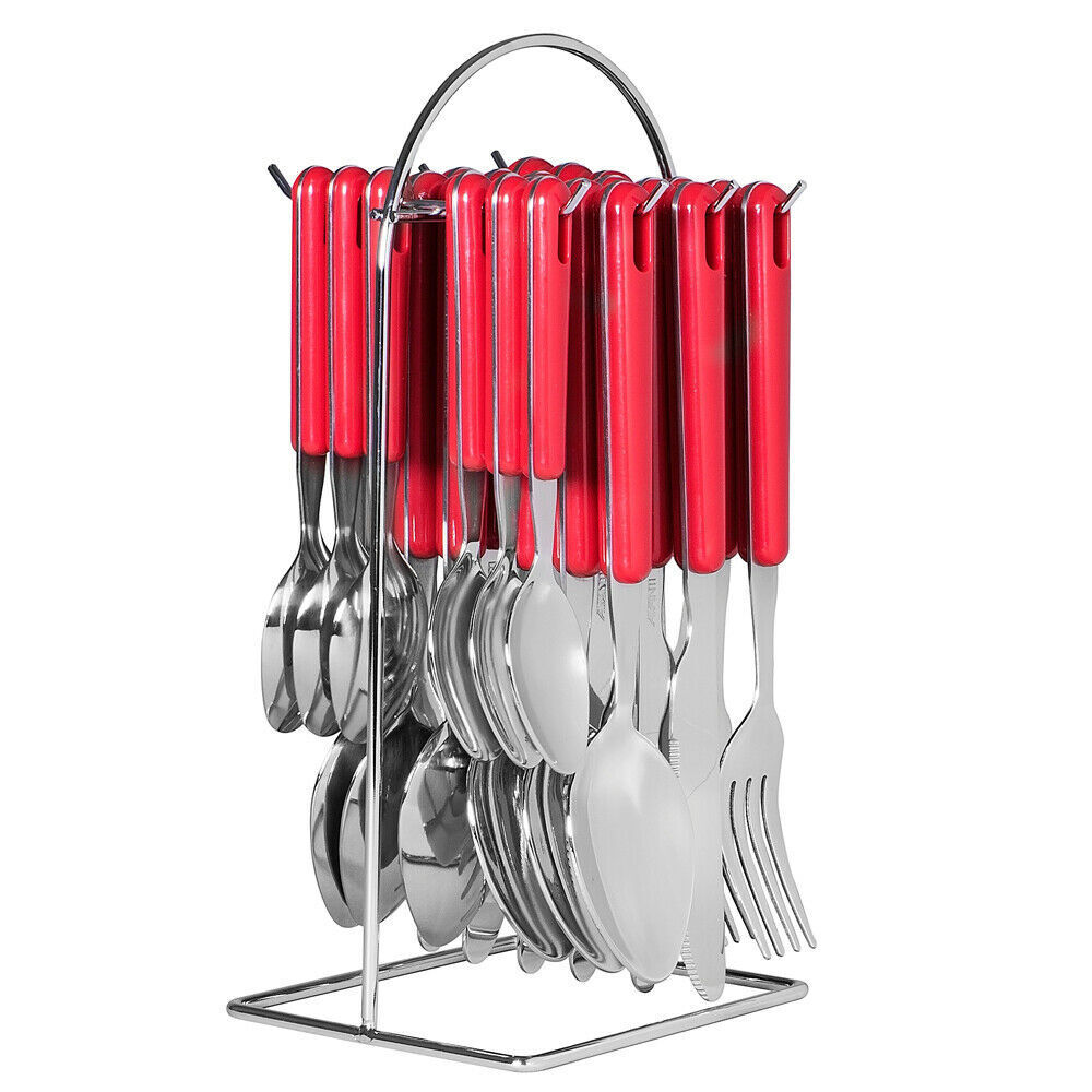 AVANTI RED 24 Piece Stainless Steel 24pc Hanging Cutlery Set 16722 Avanti
