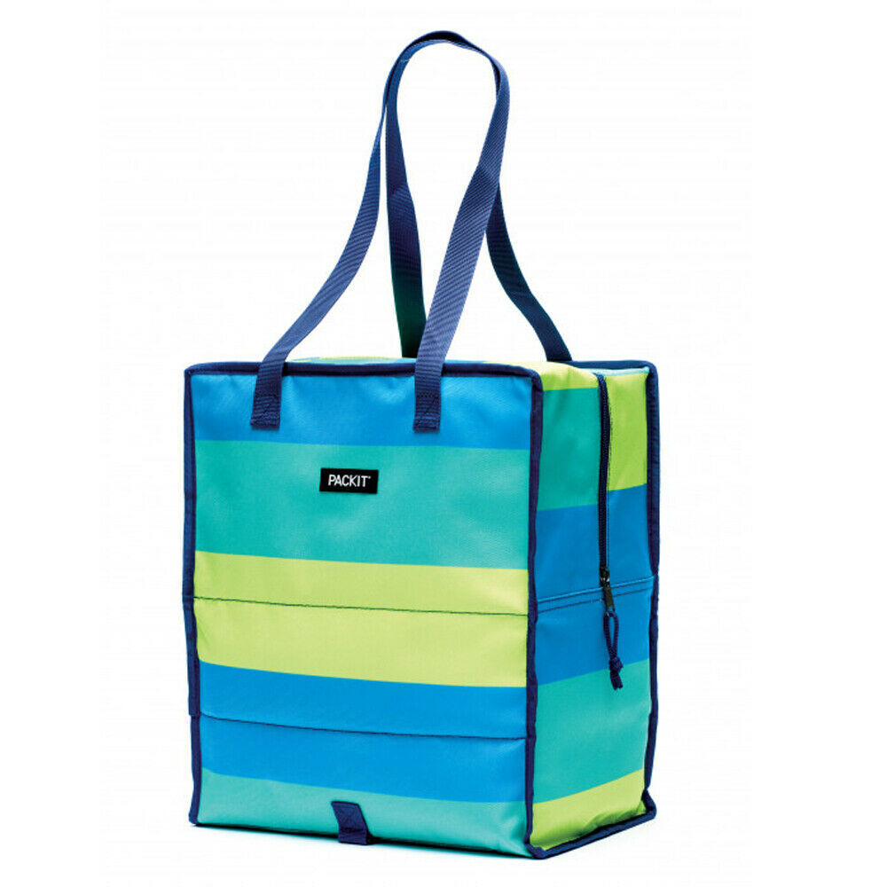PACKIT FREEZABLE GROCERY SHOPPING COOLER BAG , FRESH STRIPE Packit