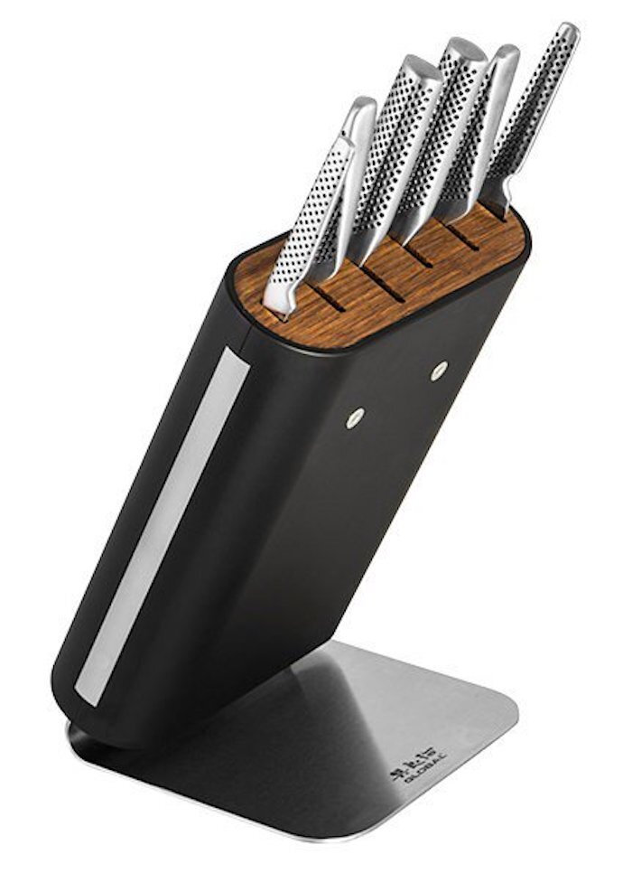 NEW GLOBAL HIRO BLACK 7PC 7 PIECE KNIFE SET STAINLESS STEEL JAPAN Global