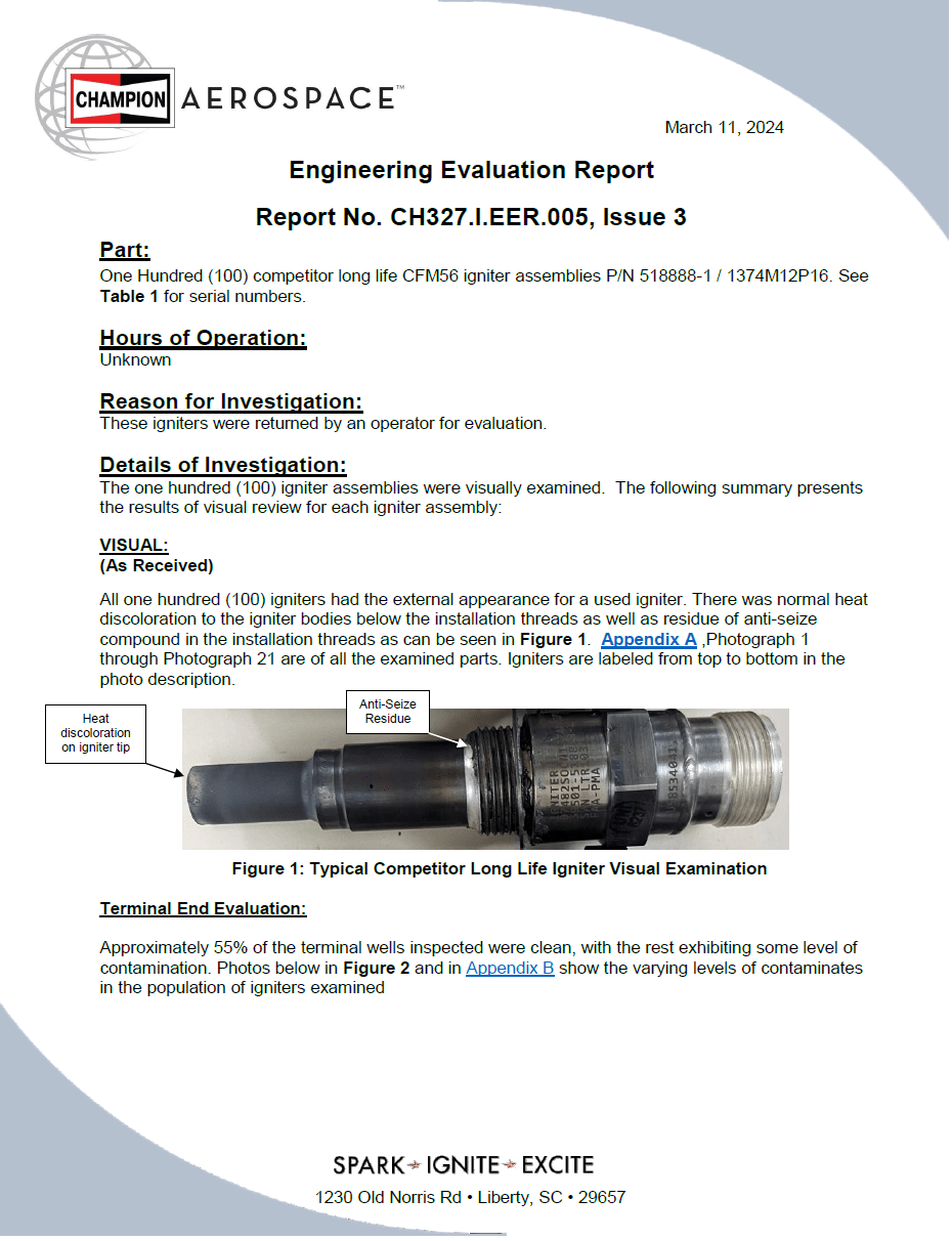 Igniters Champion Aerospace