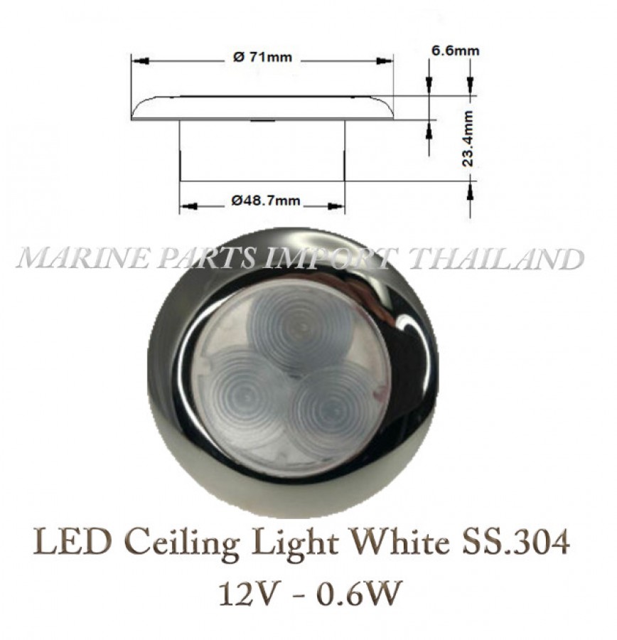 LED Ceiling Light 12VDC3*0.5W Cool white SS.304