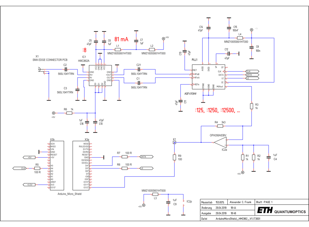Arduino/Genuino 24 GHz Frequency Counter