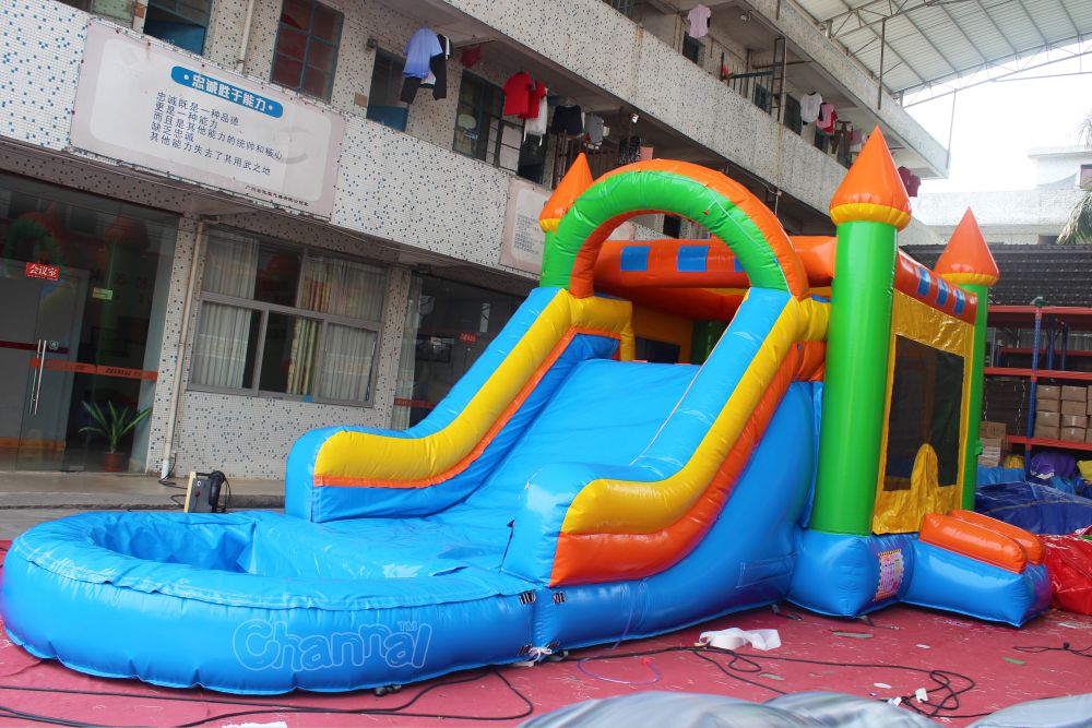 Water Bounce House With Pool Channal Inflatables