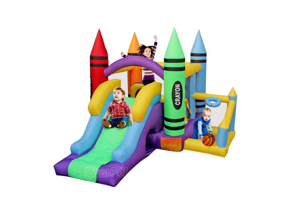 Crayon Home Bounce House With Ball Pit Channal Inflatables