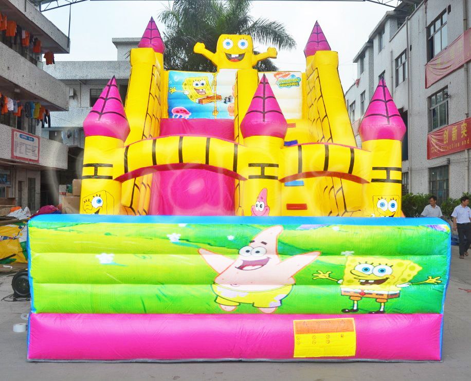 Spongebob Castle Inflatable Slide Channal Inflatables