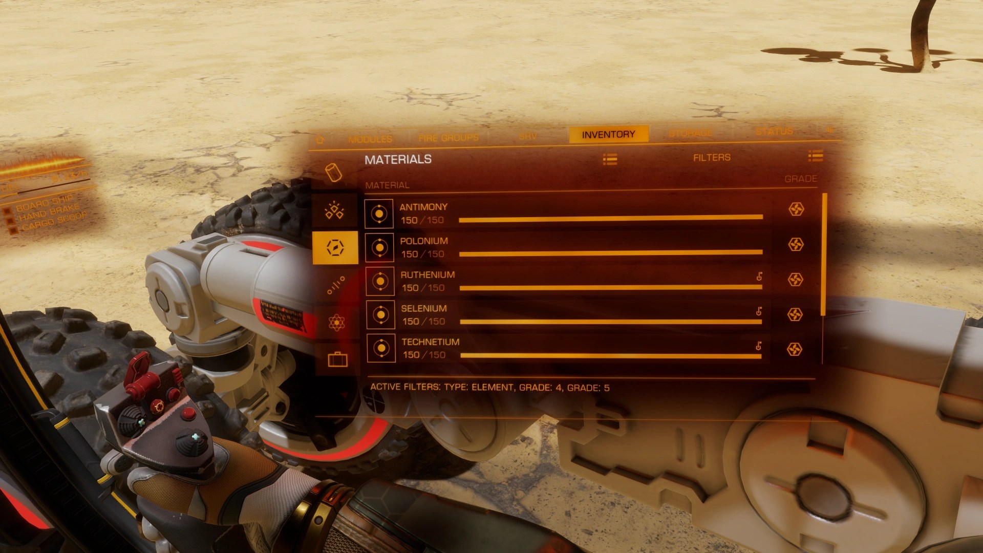 G4 RAWMaterials farmen in Elite Dangerous Odyssey Edition Chaos & Rain