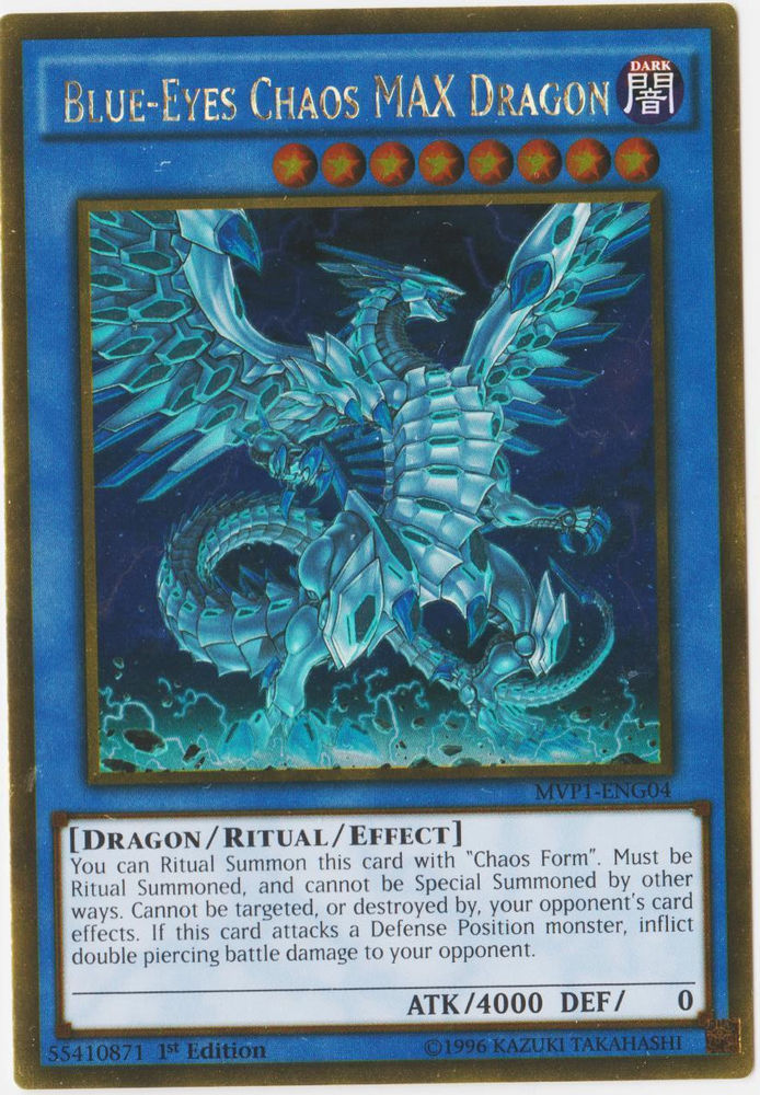 Yugioh BlueEyes Chaos MAX Dragon MVP1ENG04 Gold Rare 1st