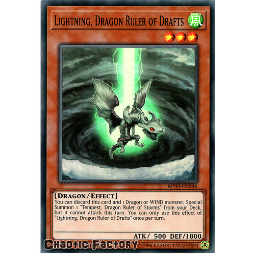 Yugioh MYFIEN046 Lightning, Dragon Ruler of Drafts Super Rare 1st
