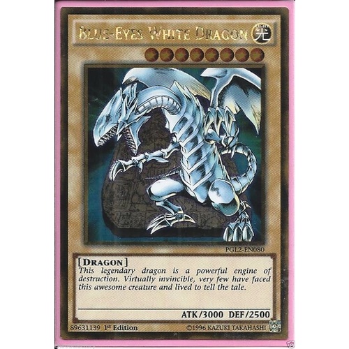 YuGiOh BlueEyes White Dragon PGL2EN080 Gold Rare 1st