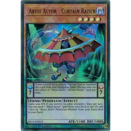 YUGIOH Abyss Actor Curtain Raiser Ultra Rare BLLREN012 Mint 1st Edition
