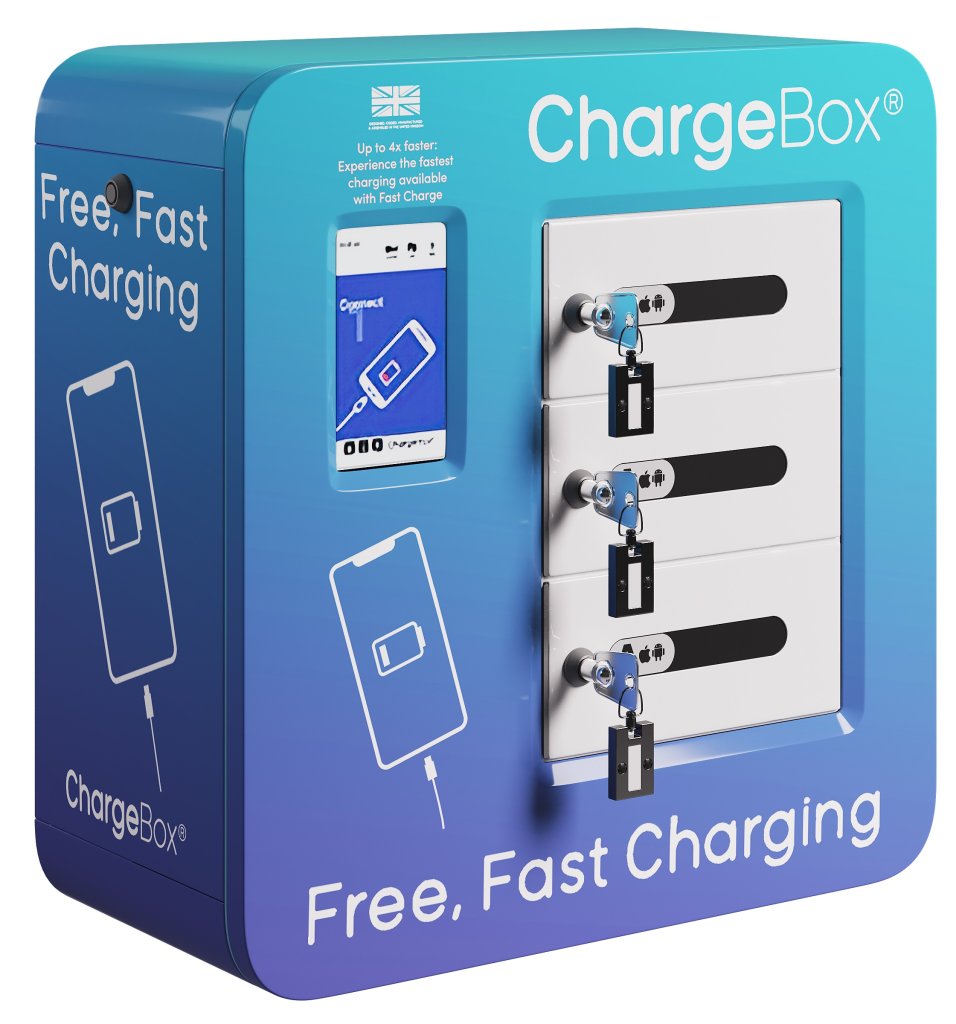 ChargeBox Mobile Device charging locker stations, tabletop charging