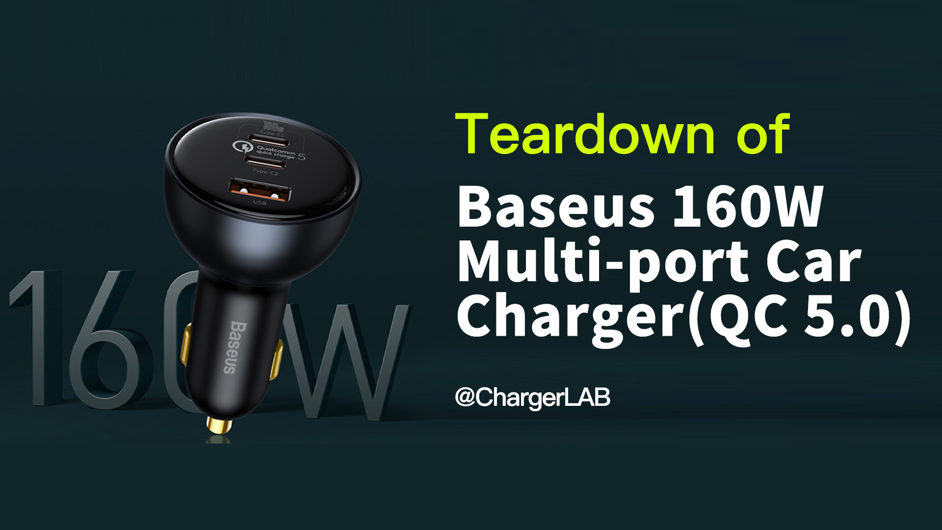 Teardown of Baseus 160W Multiport Car Charger (QC 5.0) Chargerlab