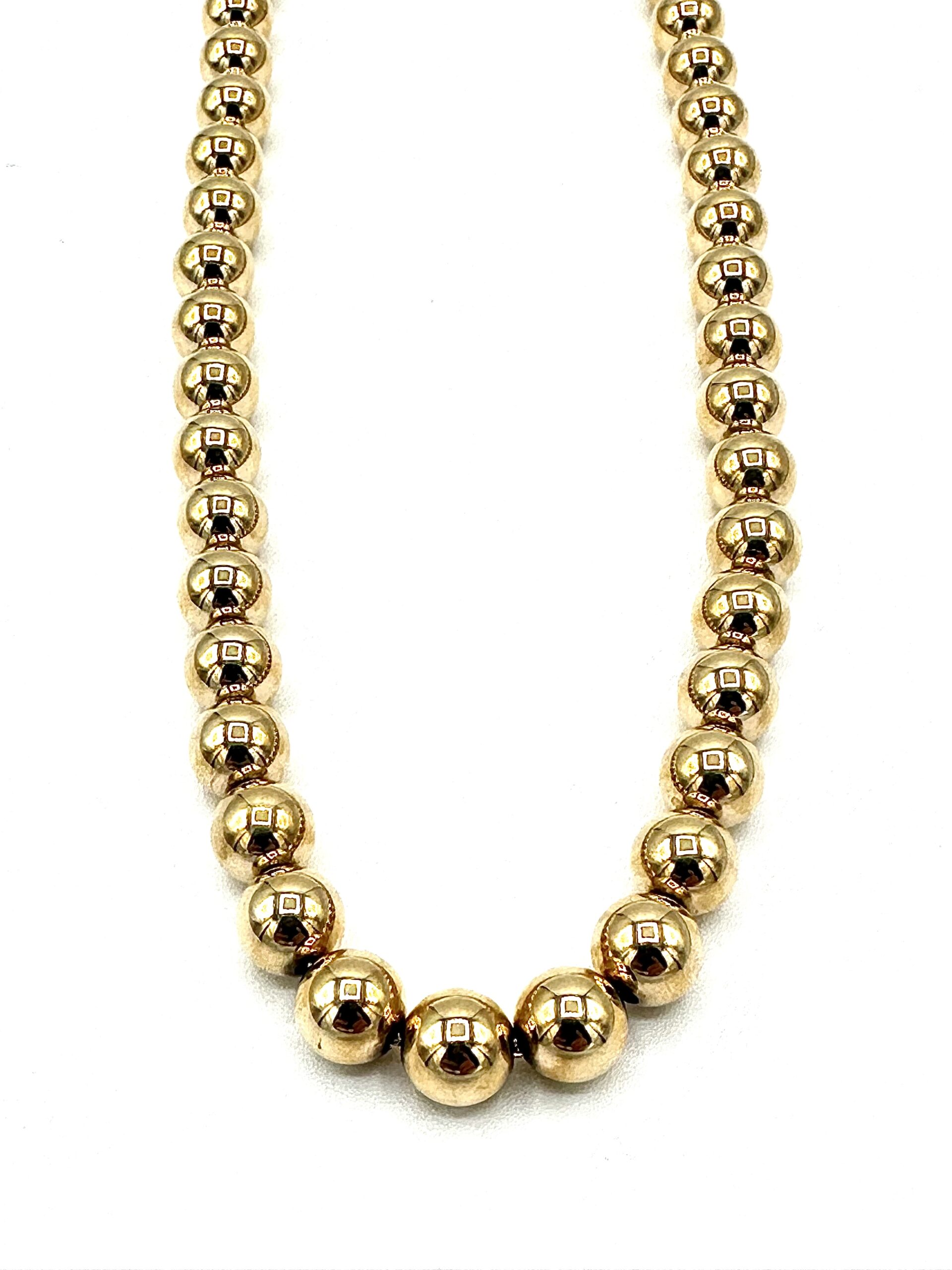 Tiffany & Co. 14K Yellow Gold 8.20MM Ball Bead Necklace