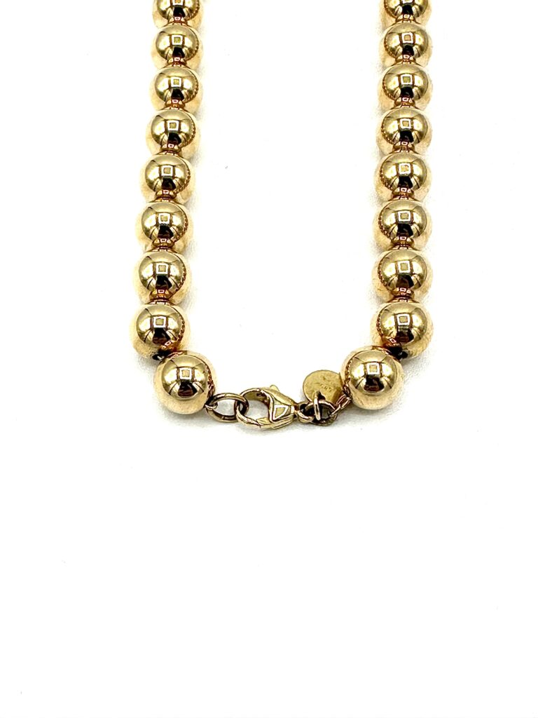 Tiffany & Co. 14K Yellow Gold 8.20MM Ball Bead Necklace