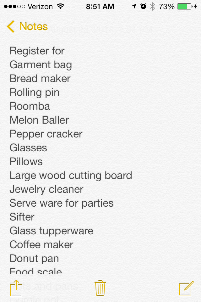 Registering at Bed Bath & Beyond