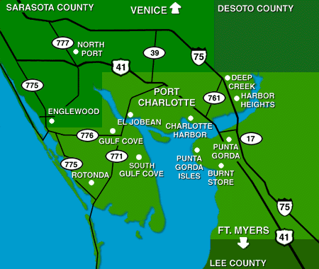 Map Of Charlotte County Florida Charlotte County, Florida : Map Of The Area