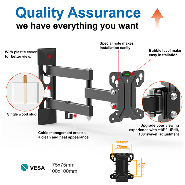 Wholesale Single Stud TV Mount for Family Manufacturer and Factory CHARMTECH