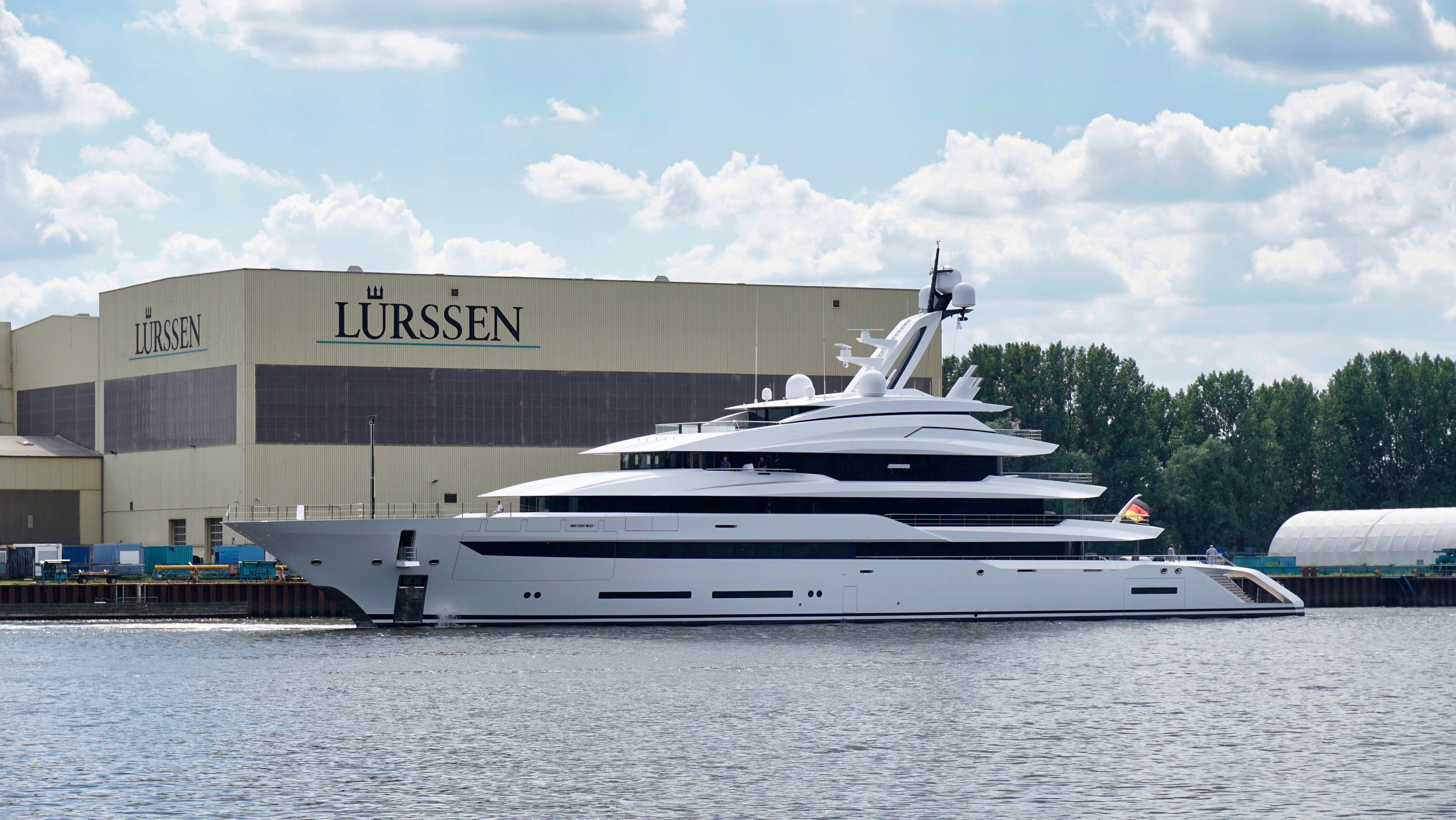 At Lurssen shipyard. Project Hawaii captured in Germany. Photo credit