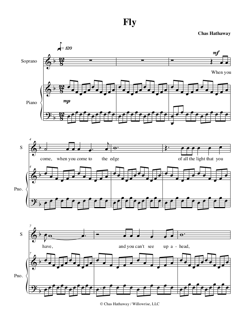 Fly Sheet Music by Chas Hathaway