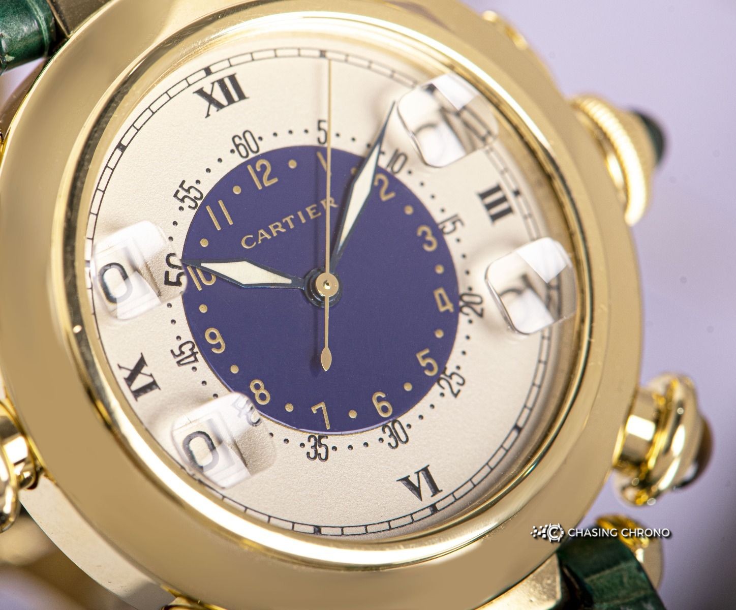 CARTIER PASHA DE CARTIER GOLF MEN'S 18K YELLOW GOLD WHITE
