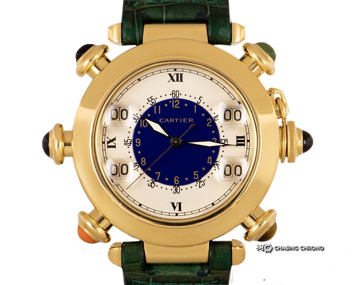 CARTIER PASHA DE CARTIER GOLF MEN'S 18K YELLOW GOLD WHITE