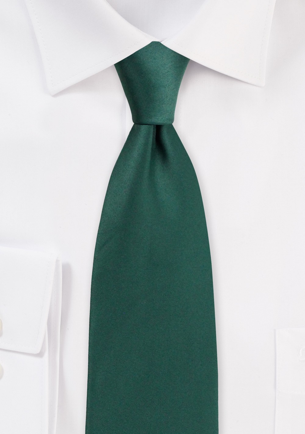 Solid Satin Tie in Forest Green in XL XXL Mens Necktie in Forest