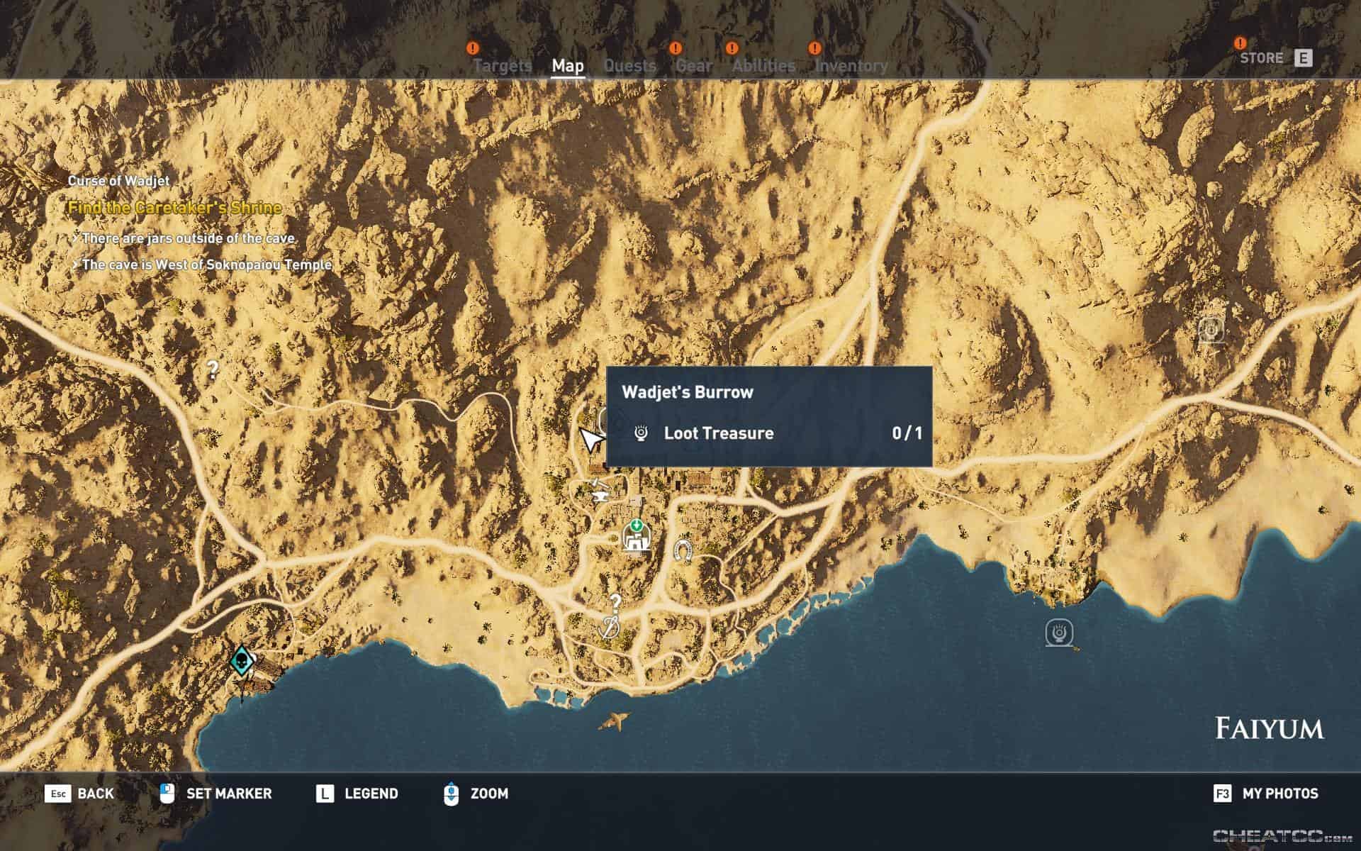 Assassin's Creed Origins Guide & Walkthrough Wadjet's Burrow (Location)