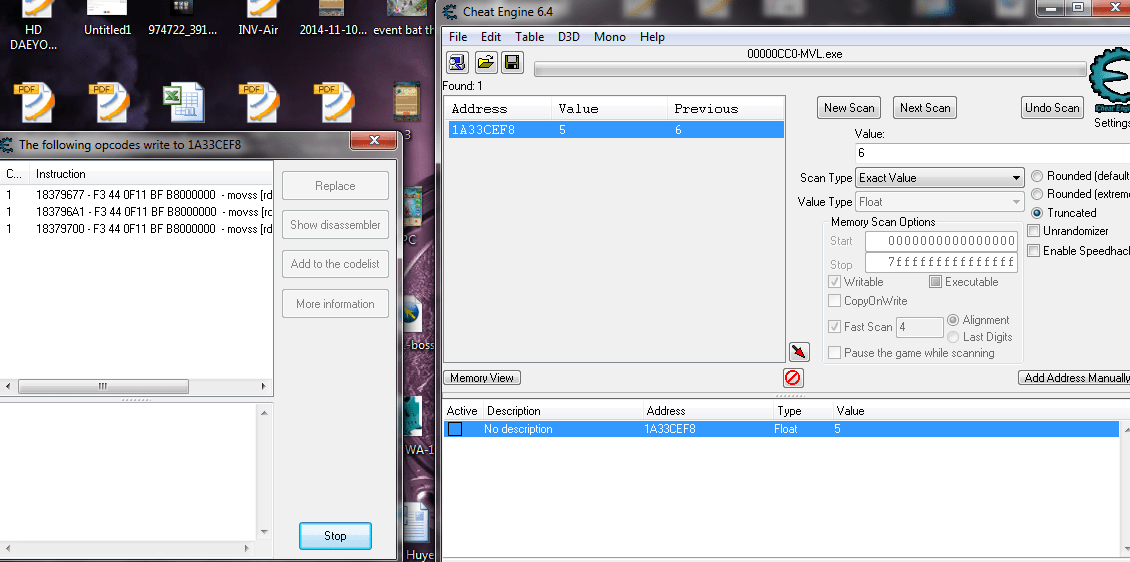 Cheat Engine View topic Help !!! Searching float type. Cant hack