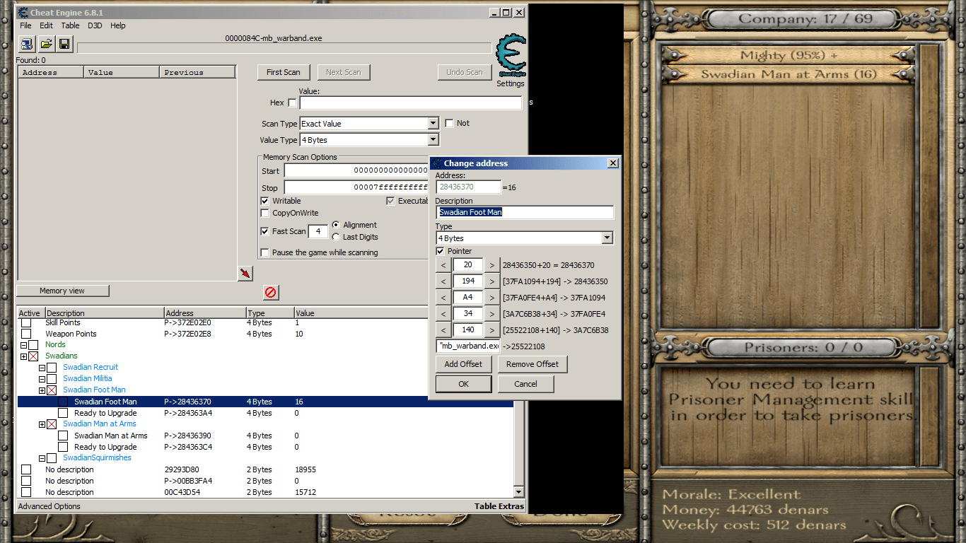 Mount and blade warband 1172 cheat engine morale rewardsvica