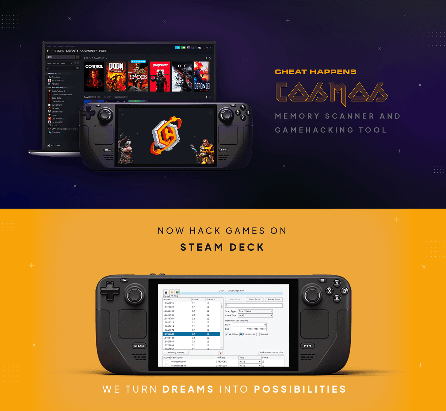 Steam Deck Cheat Engine Hack CoSMOS | Cheat Happens
