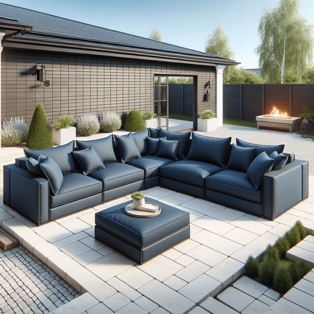 Outdoor Lounge Crate & Barrel Dune Navy Outdoor Sectional Sofa with