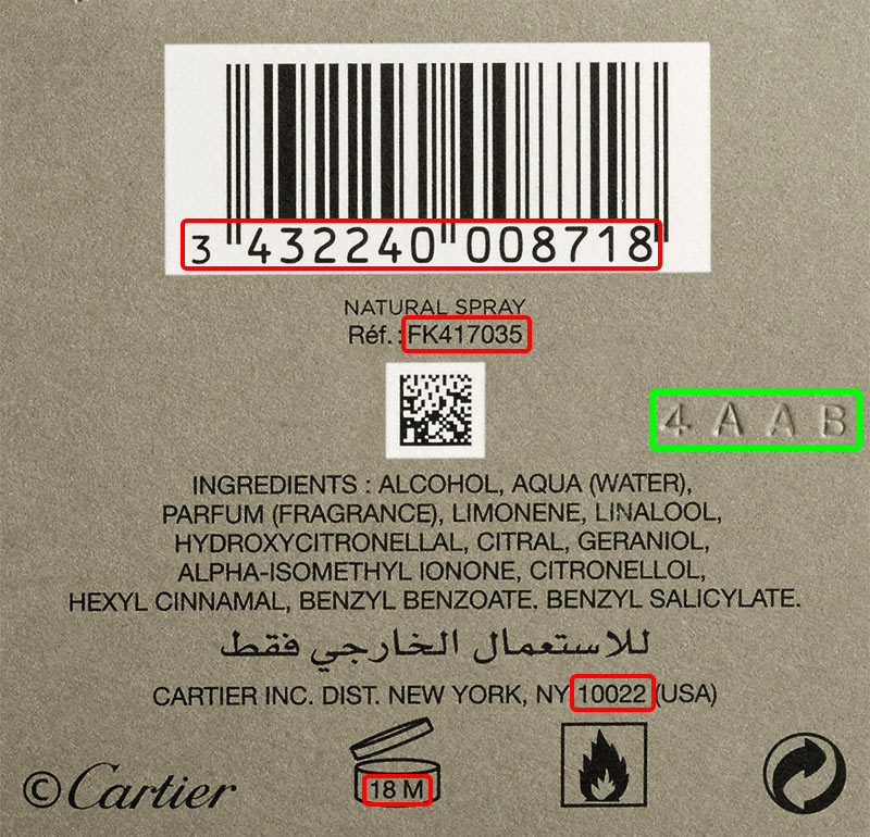 Cartier batch code decoder, check cosmetics production date