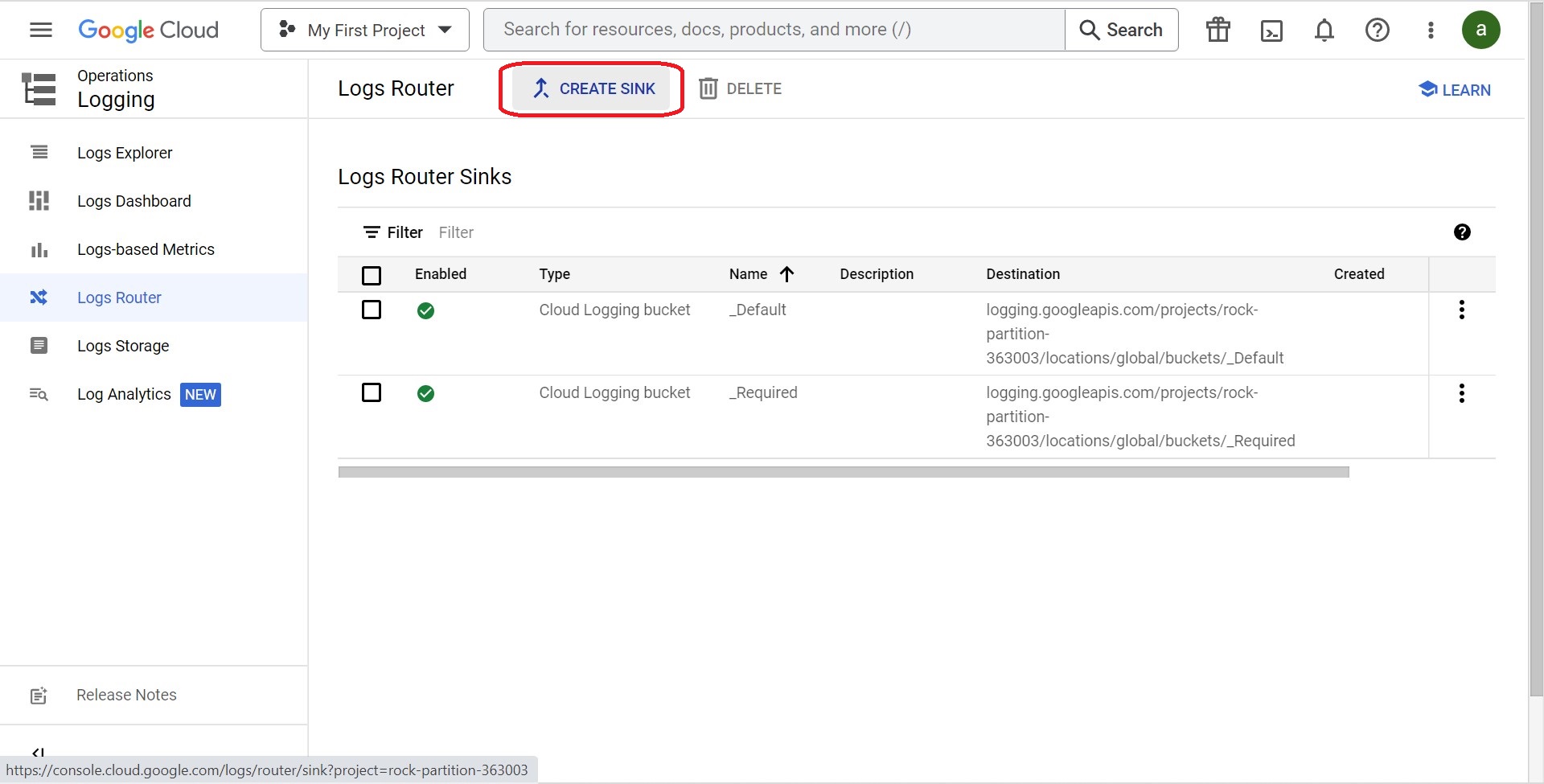 How to Export logs to Big Query (GCP)