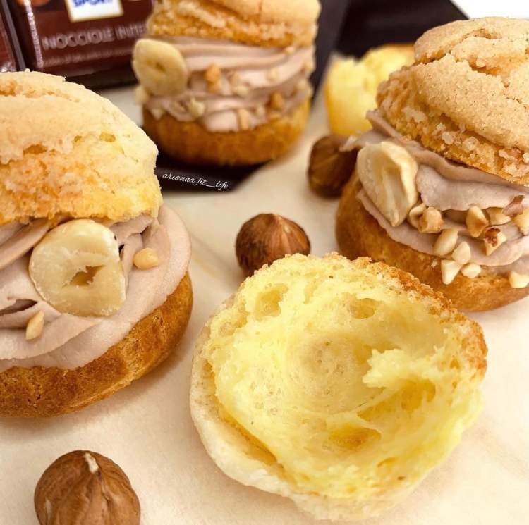Choux Craquelin à la crème praliné irresistibili bignè light