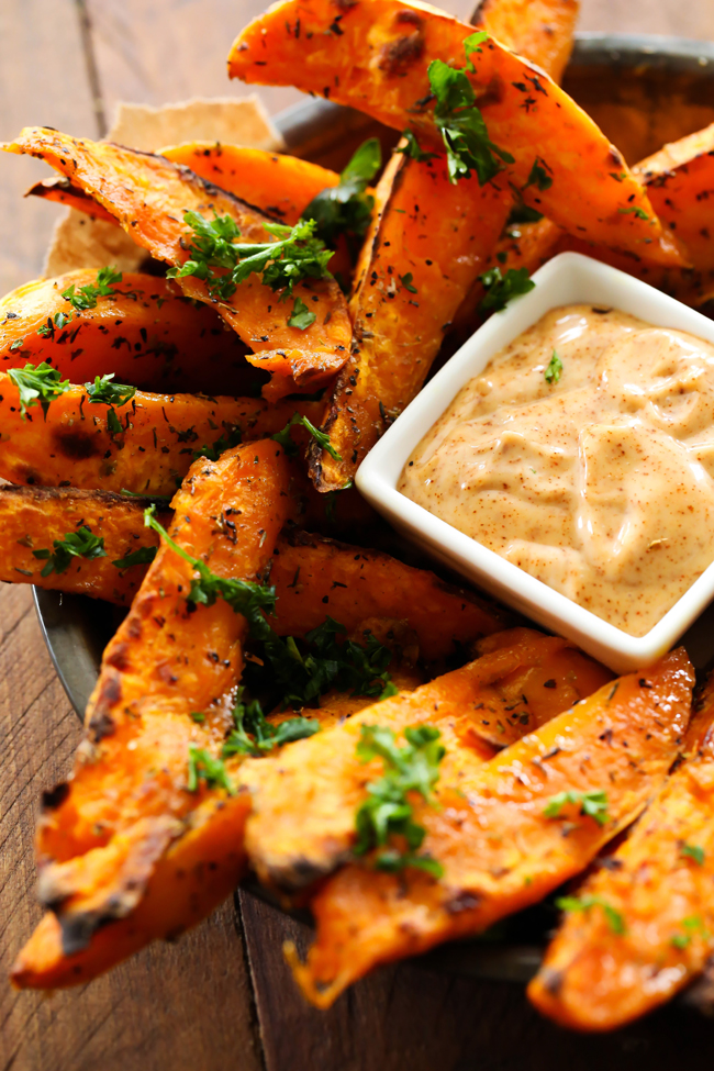 Sweet Potato Wedges with Honey Chipotle Dipping Sauce Chef in Training